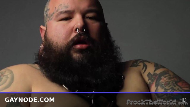 Tattooed Chubby Guy Strips Naked and Masturbates Solo Session
