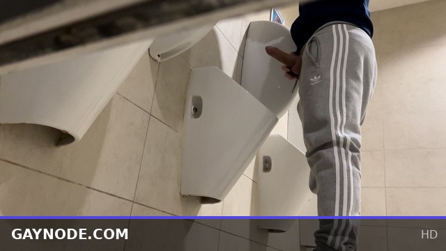 Straight dude caught getting off in the public restroom