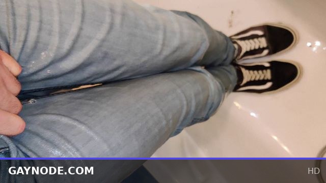 Twink Urinates Multiple Times in Light Jeans and Leggings Fully Clothed Wet Session