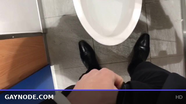 Japanese Twink Pees in Public Toilet Before Work