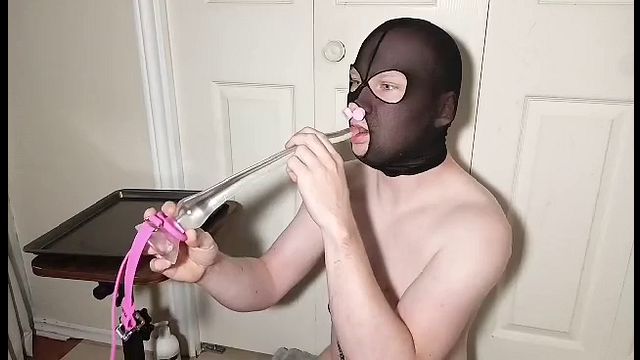 Intense Deep Throat Training with Nose Gag Submission Session