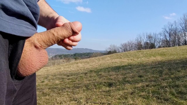 Big Dick Creampies Twice in a Massive Meadow, Completely Exposed for All to See