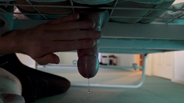 Slow and Sensual Handjob Under the Bed with Intense Milking Pleasure