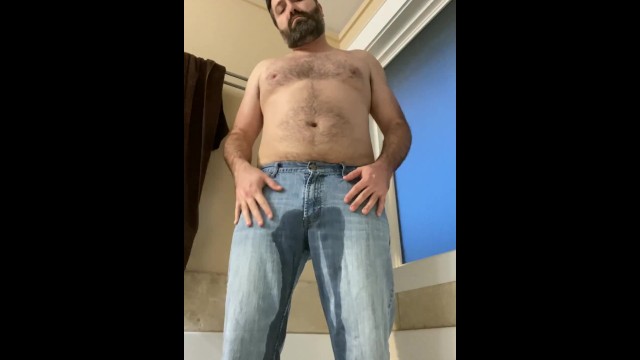 Twink Pisses in Light-Colored Jeans for Wet and Wild Fun