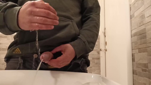 Warming My Hands with Pee in a Public Toilet Adventure