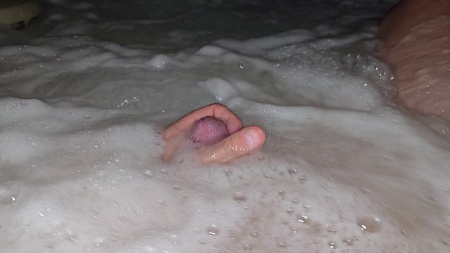 Jacking Off in the Outdoor Jacuzzi, Cumming While Hoping Neighbors Watch
