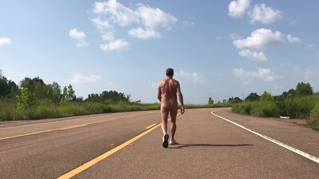 Naked Exhibitionist Twinks Strip Out of Truck and Pee Wild on the Middle of the Highway
