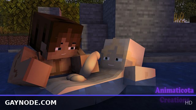 Alberts' Huge Cock Sucked at Sunset in Minecraft Gay Sex Scene