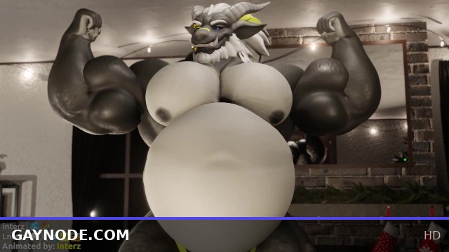 Santa Hyper Muscle Growth Transformation Animation