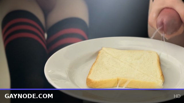 Femboy Creaming His Bread and Eating It