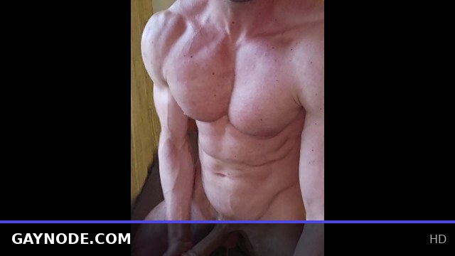Tall hung muscular Dom masturbating and cumming hard