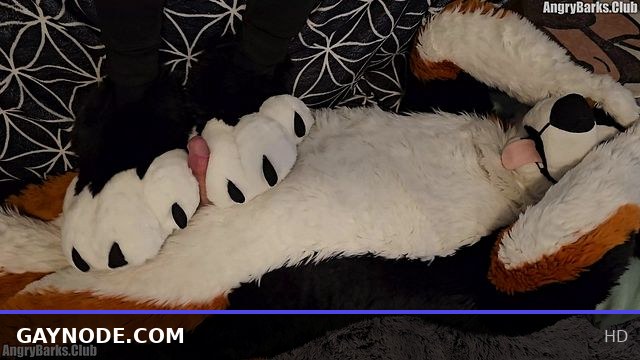 pawslut puppy gets back to back pawjobs with massive 2nd cumshot at the end