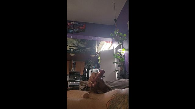 chongo indulges intense stroking leads to massive cum shot, Close up