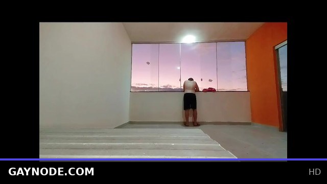 I went up to the terrace and stood naked waiting for someone to see me in the new house.