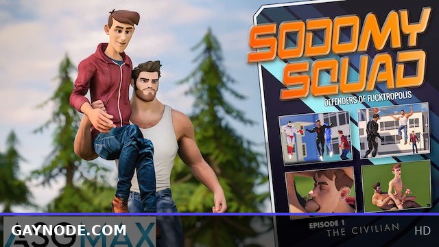 SodomySquad - Gay Superhero Alpha Saves Vulnerable Twink, Shoves His Hunk Cock Into Ass