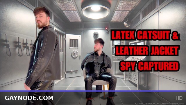latex catsuit & leather jacket spy captured