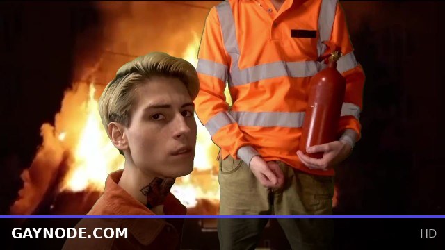 Fireman put out the fire with cum