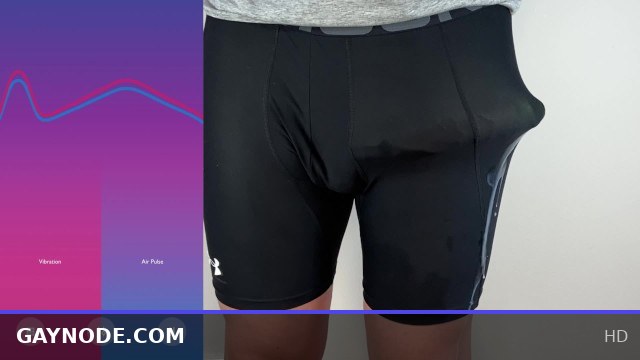 Huge Cock Hands-Free Anal Vibrator Explodes Cumshot in Tight Pants